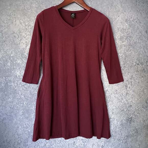 Burgundy Tunic Dress, Size S-M - Picture 1 of 3